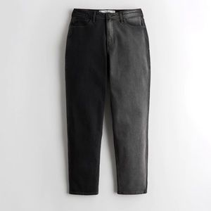 Hollister Curvy Ultra High-Rise Black Spliced Mom Jeans Black Size 5S